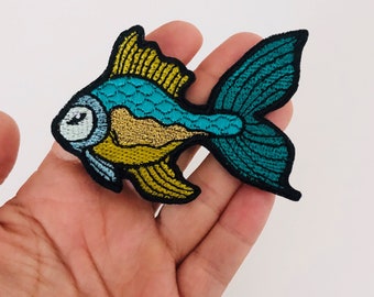 Sea Fish sew on Patch Naszywka Embroidered Patch Applique Patches for Backpacks Trend Patches for Jackets Patches for Bags For t-shirt