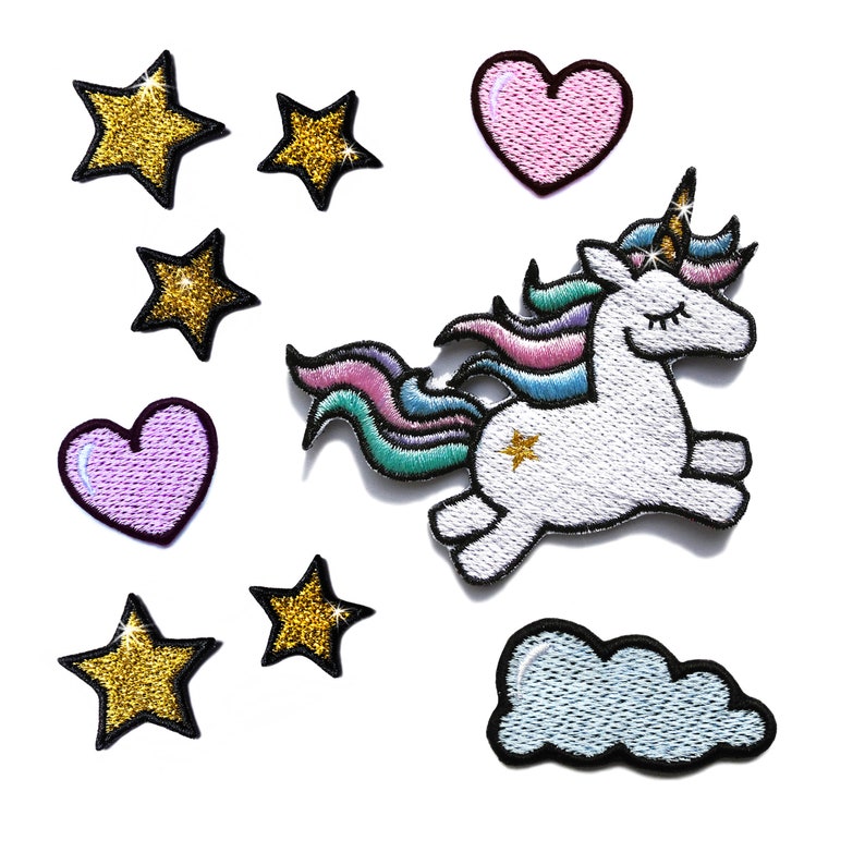 Unicorn Sew on Patch Naszywka Embroidered Patch Applique Patches for Backpacks Patches for Bags For t-shirt DIY Refashion For Denim image 5