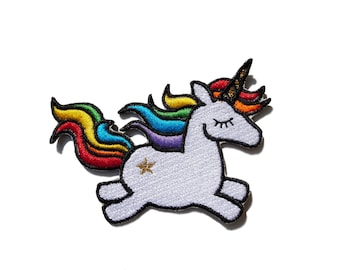 Rainbow Unicorn Sew on Patch Naszywka Embroidered Patch Applique Patches for Backpacks Trend LGBTQ Pride For t-shirt DIY