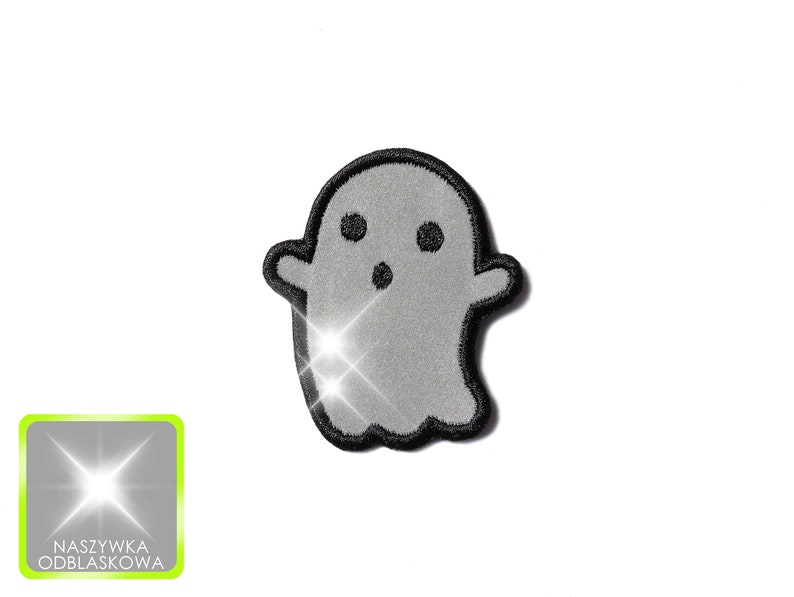 Ghost Reflective Patch Sew on Patch Embroidered Patch Applique Patches for Backpacks Patch for Jacket Fix Your Clothes Cute Patch image 1