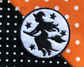 Halloween -Witch on a broomstick  Embroidered Patch Applique Patches for Backpacks Trend Patches for Halloween