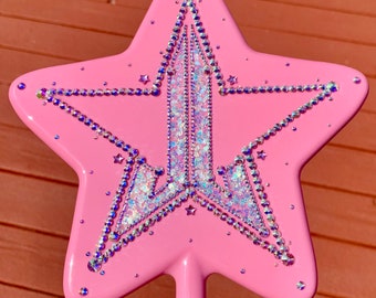 Rhinestone Pink Glitter Handheld Mirror