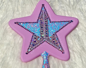 Lavender Glitter Star Handheld Mirror