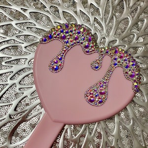 Rhinestone Drip Heart Mirror 