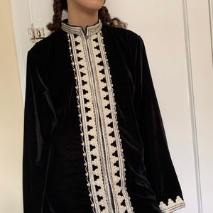 Jacket for winter S M /& L XL Free shipping Stunning Bohemian Moroccan Velour Tunic coat men and women/'s