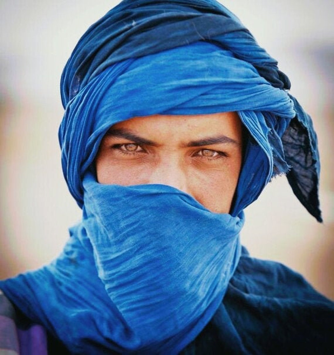 Moroccan Berber Tuareg Scarf Long Handmade Ethnic Turban Unisex Adult