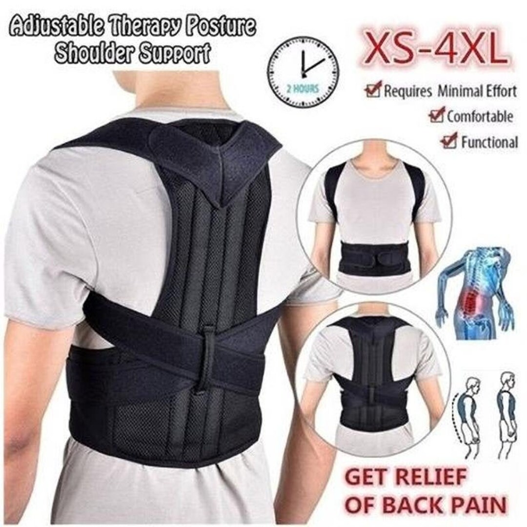 Back Brace With Suspenders shoulder Straps Light Breathable Lumbar