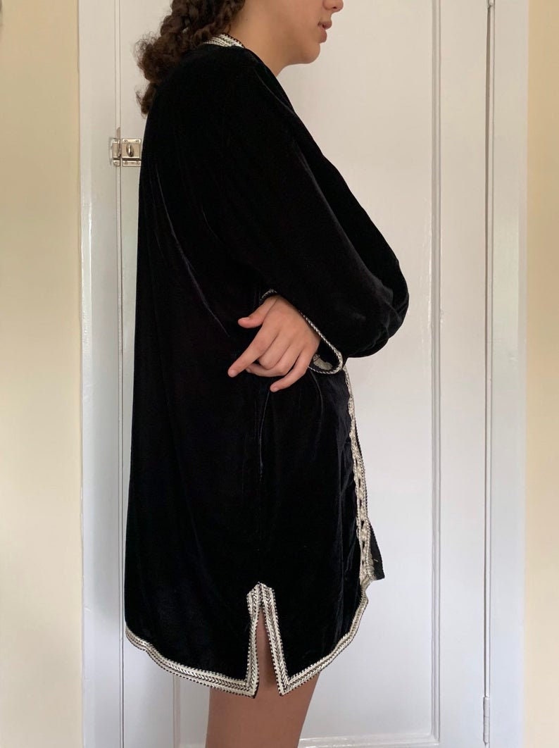 Jacket for winter S M /& L XL Free shipping Stunning Bohemian Moroccan Velour Tunic coat men and women/'s