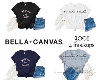 Download Bella Canvas 3001 Bundle T Shirt Mockup Flat Lay Collection Black White Navy Gray T Shirt Feminine Ladies Tshirt Mock Up Bundles Free Psd Mockup Packaging Templates PSD Mockup Templates