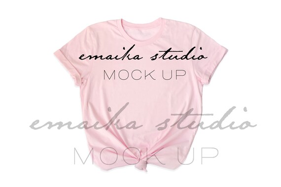 Bella Canvas 3001 Pink T-Shirt Mock Up Bella