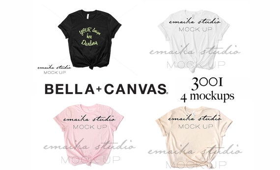 Bella Canvas 3001 Bundle T Shirt Mockup Flat Lay Collection Etsy