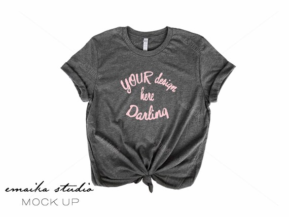 Deep Heather Gray Shirt Mockup Bella Canvas Unisex T Shirt Etsy