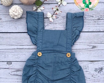 newborn denim romper