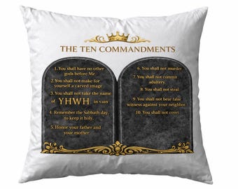 10 Gebote Tablet Kissenbezüge 18x18 und Banner 11x18