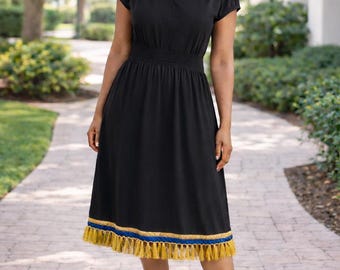 Black Fringe Dress | Hebrew Israelite Apparel l