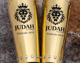 Gold Tone Judah Arm Bracer | Lion of Judah Costume Armor