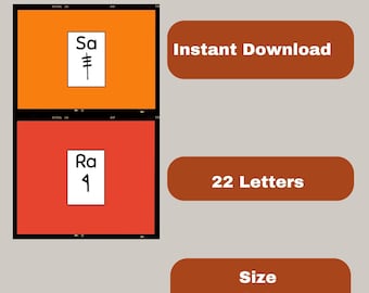 Flashcards de l'alphabet hébreu paléo | Étude hébraïque israélite (modèle PDF)