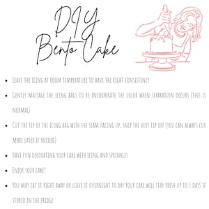 Carte d'instructions DIY pour gâteau bento