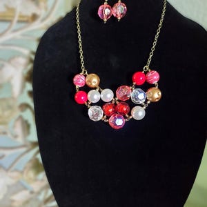 A red necklace  &quot;Ballroom Elegance&quot; Unique designed necklace set by Just Jewels Designs