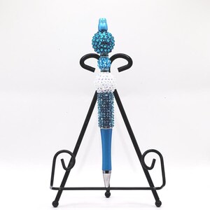 Beaded Ballpoint Pen Unique Style Pen Bling Bling Pen, Teal Blue Rhinestones, Elegant Fancy Pens by Just Jewels Designs