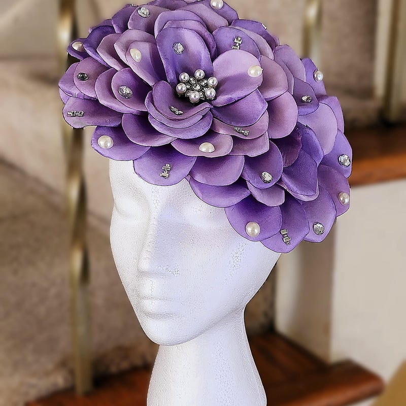 Floral Fascinator Headband - Silver main image 1