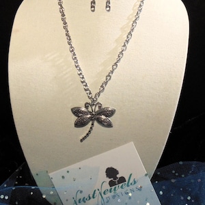Large dragonfly on a silver plated chain by Just Jewels Design.