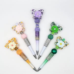 Schmetterling Stifte, Bling Stifte, weiße Stifte, Schmetterlinge, Bling Stifte Phantasie Stifte, mittlere Kugelschreiber, Büro Geschenk Schreibtisch Designs Lehrer Geschenk