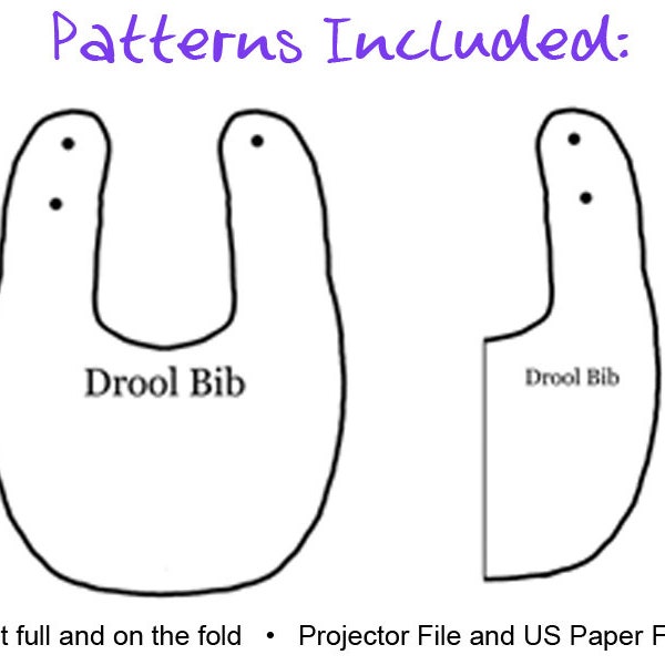 Digital Sewing Patterns - Drool Bib - 0-6 mos