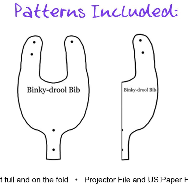 Digital Sewing Patterns - Binky / Pacifier Drool Bib - 0-6 mos