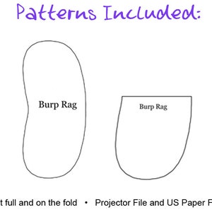 Digital Sewing Patterns - Baby Burp Rag