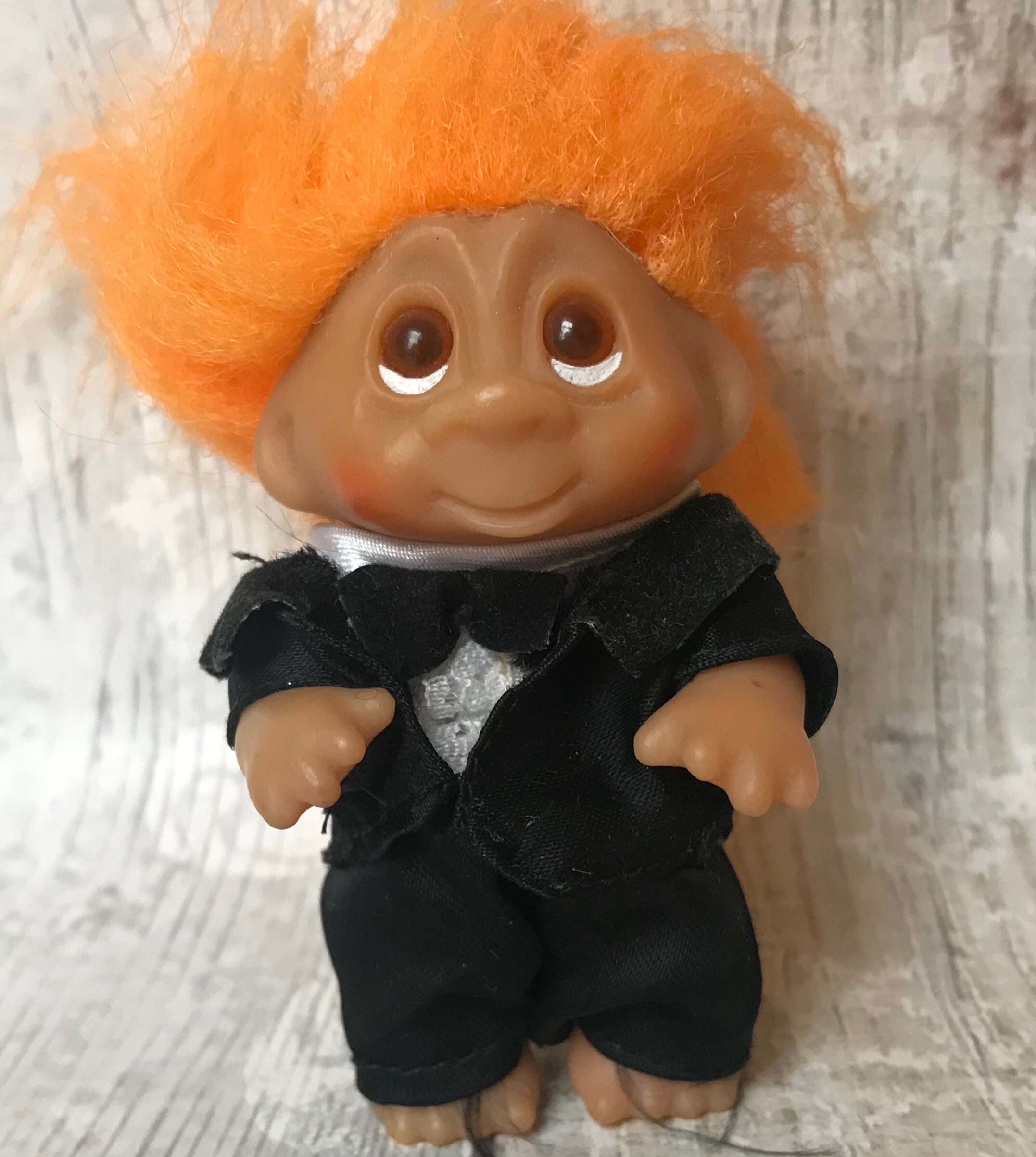 rots Eerbetoon tent Dam Troll pop Tuxedo Vintage Troll speelgoed uit de jaren - Etsy België
