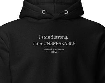 Obsidian Hoodie • "I Stand Strong. I Am Unbreakable." • Protection Shielding Grounding Sweatshirt - Unisex Hoodie