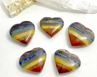 7 Chakra Stones Crystal Heart