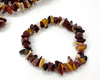 Mookaite Jasper Crystal Bracelet, Jasper Gemstone Beaded Bracelet