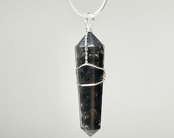 Shungite in Orgonite Wire Wrapped Pendant Necklace