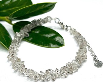 Herkimer Diamond Crystal Bracelet, Herkimer Diamond Gemstone Bracelet