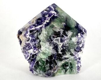 Rainbow Fluorite Crystal Point - Polished Fluorite Power Point - Rainbow Fluorite Point
