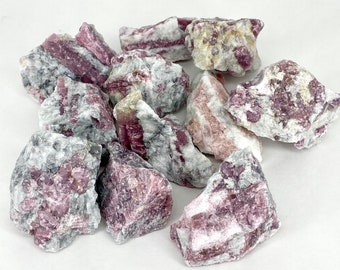Raw Pink Tourmaline Crystal On Matrix