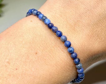 Dumortierite Crystal Bracelet, Dumortierite Gemstone Beaded Bracelet