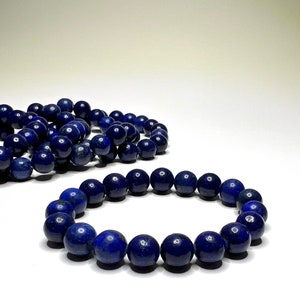 Lapis Lazuli Crystal Bracelet, 8mm Lapis Lazuli Gemstone Beaded Bracelet