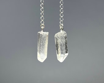 Quartz Crystal Long Dangle Earrings