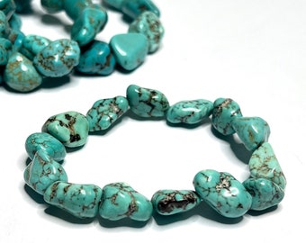 Howlite Turquoise Crystal Bracelet, 8mm Howlite Turquoise Gemstone Beaded Bracelet