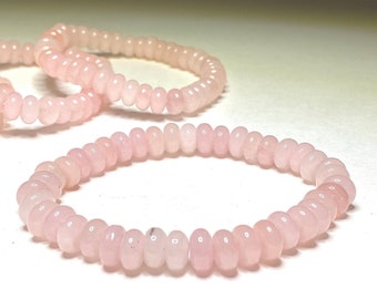 natural Faceted Rondelle Rose Quartz Gems Loose Beads for Jewelry Making v1711 