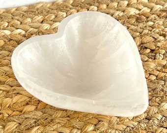 Selenite Heart Shape Bowl, Selenite Crystal Charging Station, Selenite Charging Crystal Bowl