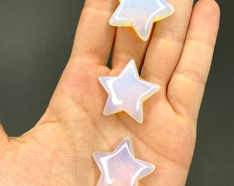 Crystal Carving Star Stone Gemstone for Jewelry Making Crystal Star Crescent Star Shape Crystal Healing Stone Crystal Metaphysical Glass
