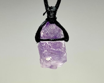 Rohe Amethyst Halskette, Amethyst Kristall Kordel Halskette