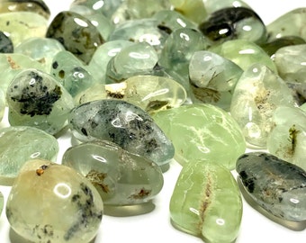 Prehnite With Epidote Tumbled Stones