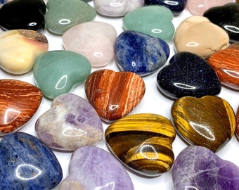 Gemstone Puffy Hearts 30mm