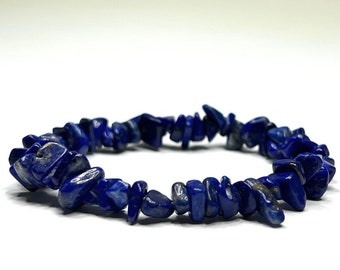 Lapis Lazuli Crystal Chips Bracelet, Lapis Lazuli Gemstone Bracelet
