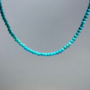 Turquoise Howlite Crystal Choker: 4mm Beaded Gemstone Necklace
